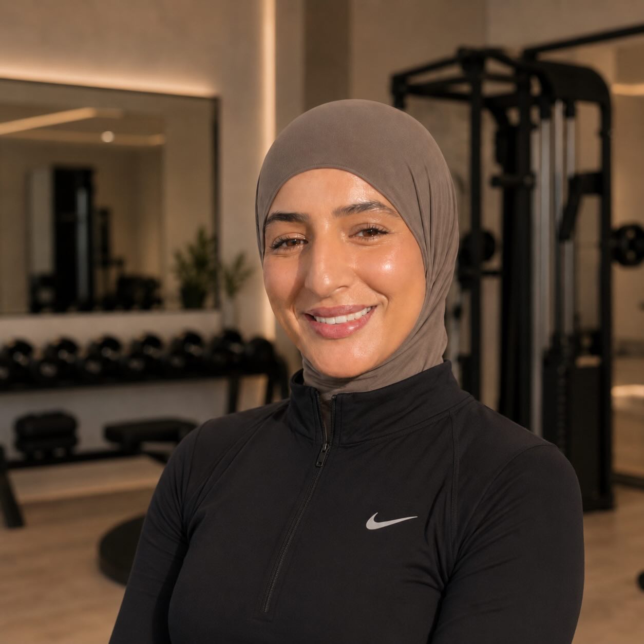 Yasmine, founder van The Fem Club, lachend in de camera